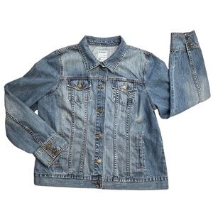 Old Navy Brand distressed light wash 6 pocket 2006 denim jean jacket sz XXL